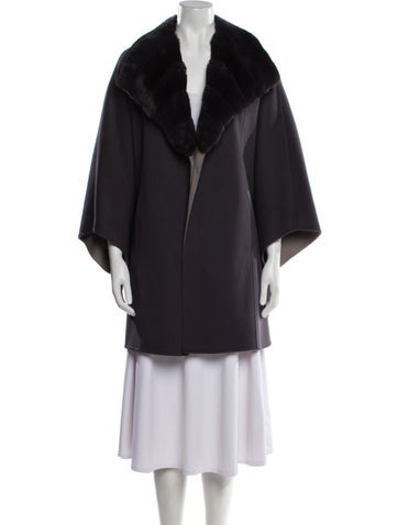 Loro Piana Coats Chinchila-Trimmed Vicuña Coat One Size