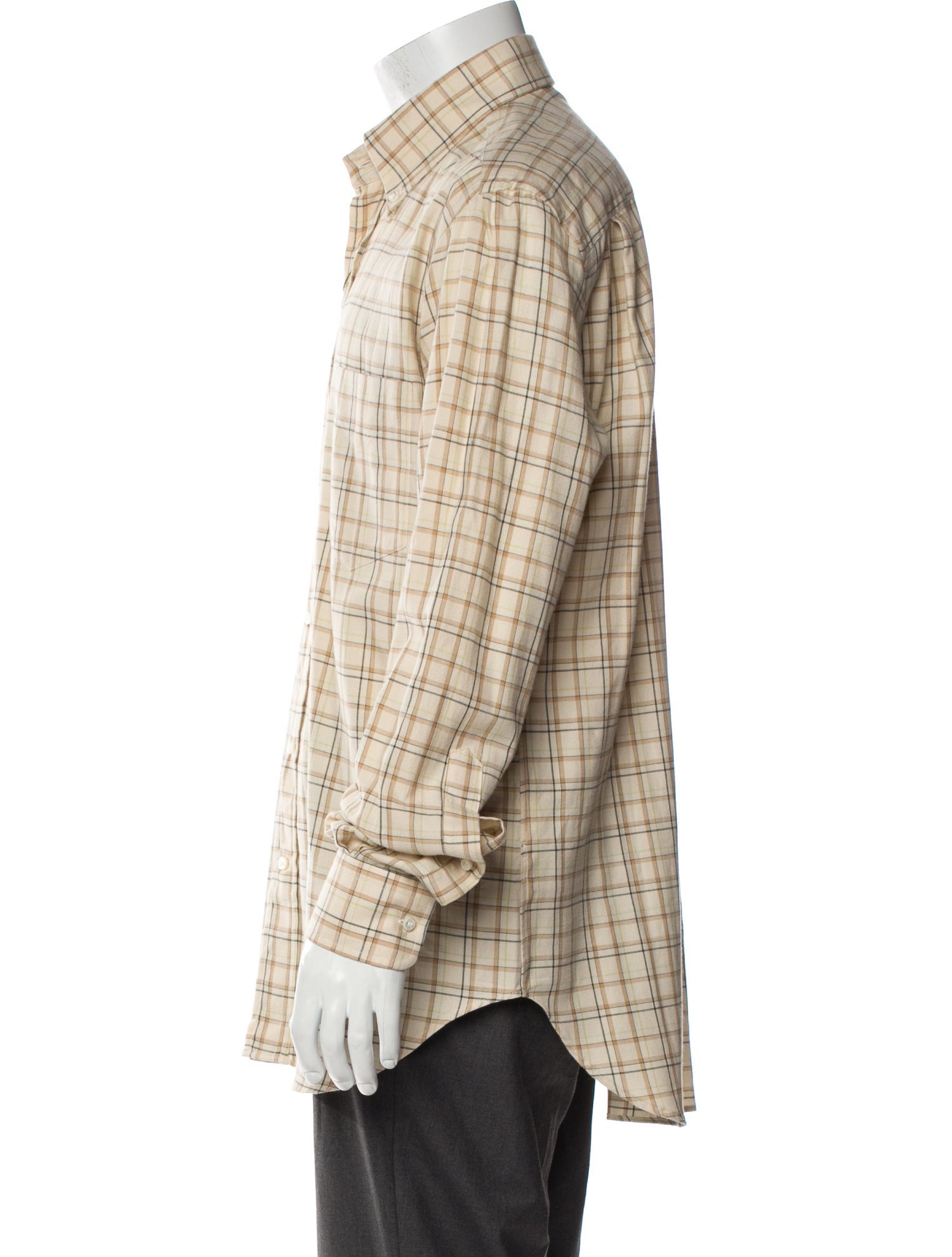 Loro Piana Plaid Print Long Sleeve Western Shirt w/ Tags