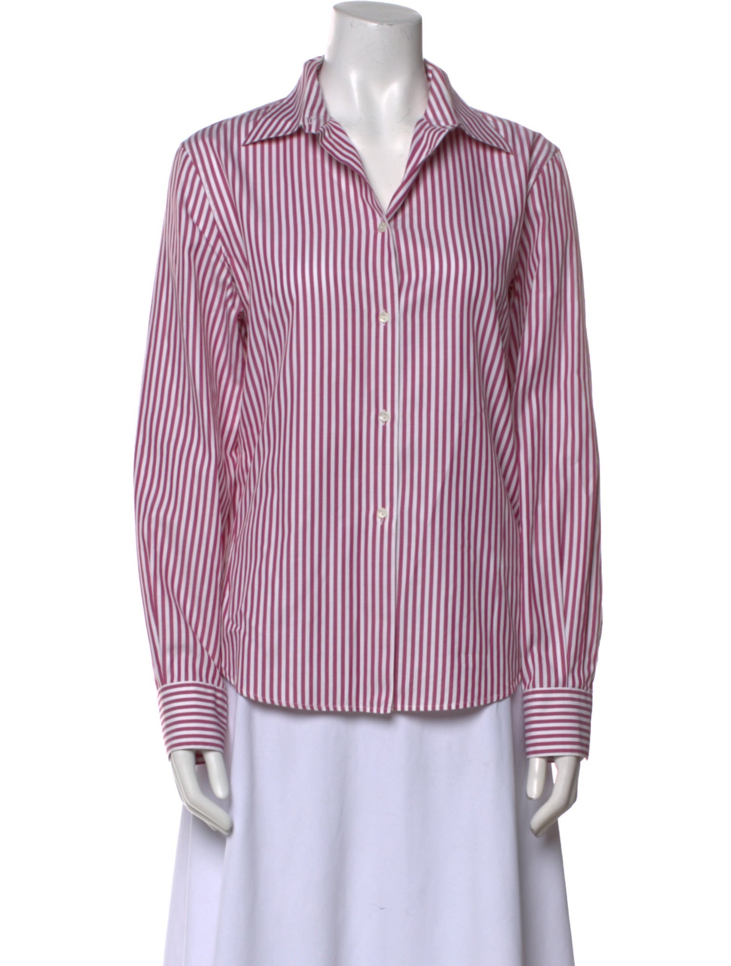 Loro Piana Striped Long Sleeve Button-Up Top
