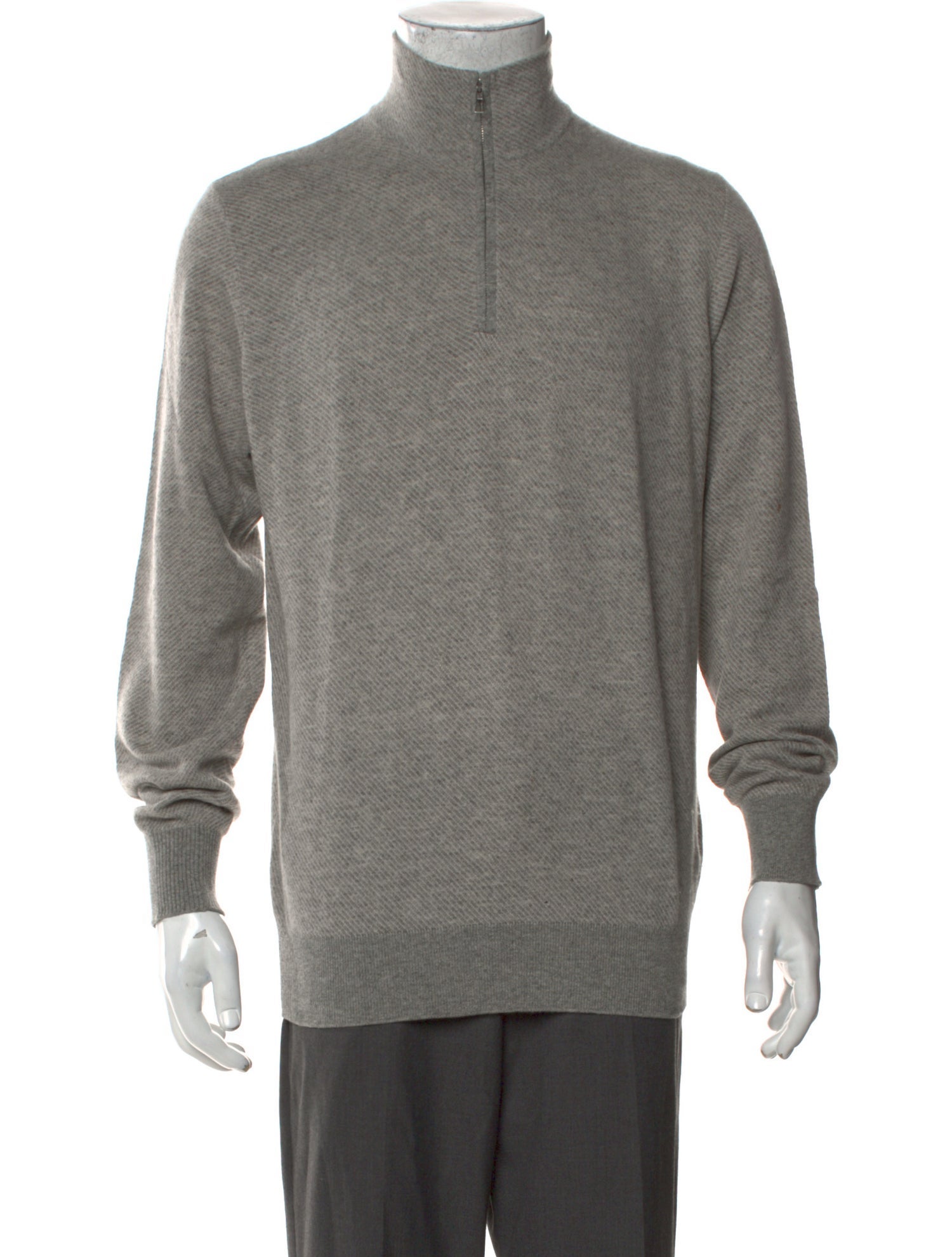 Loro Piana Cashmere Mock Neck Polo Sweater