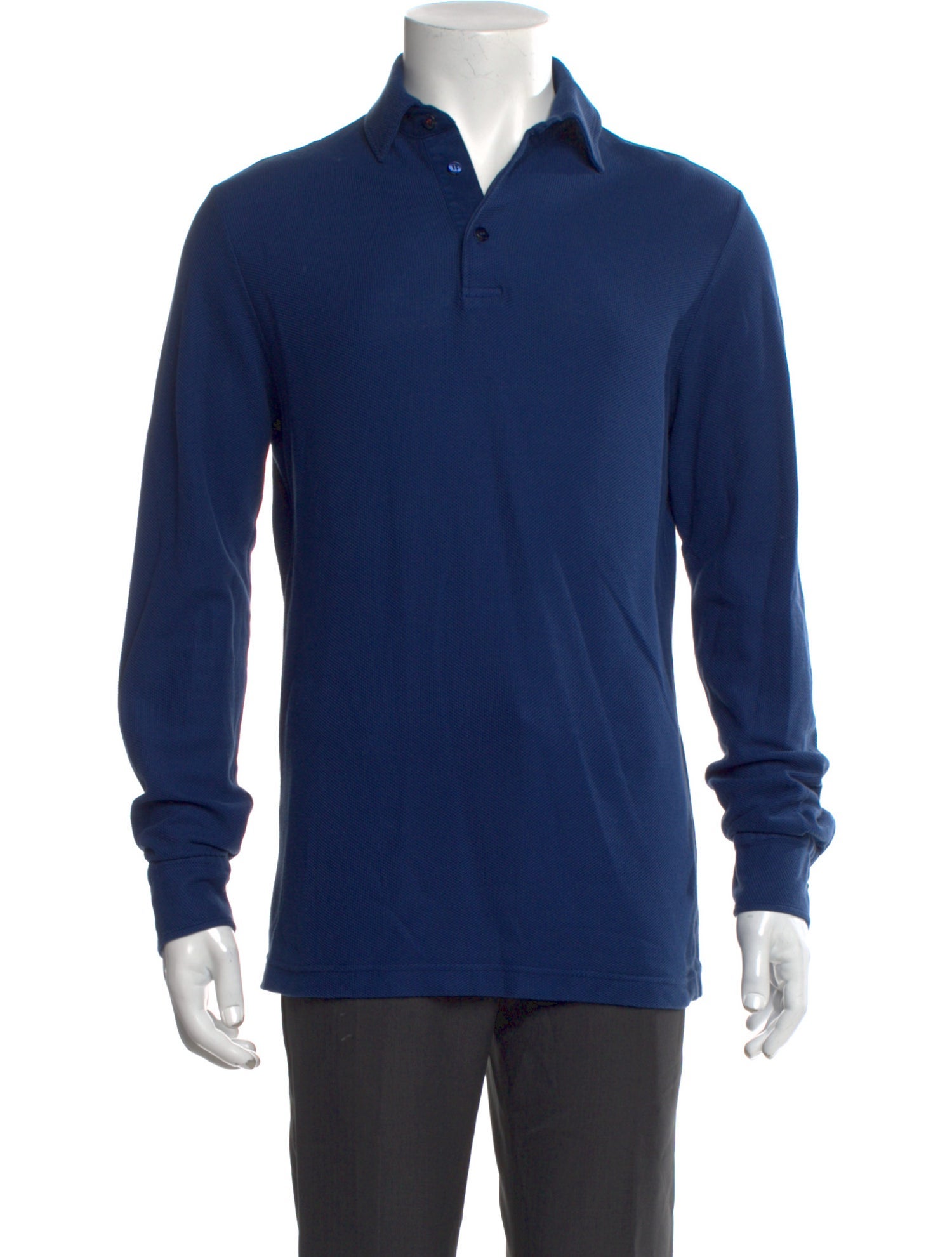Loro Piana V-Neck Long Sleeve Polo Shirt