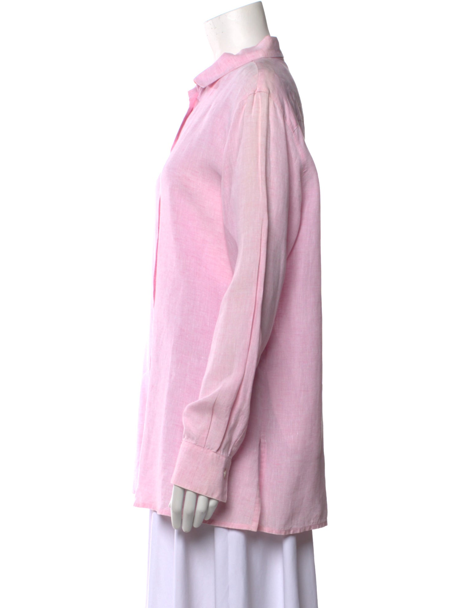 Loro Piana Linen Long Sleeve Button-Up Top