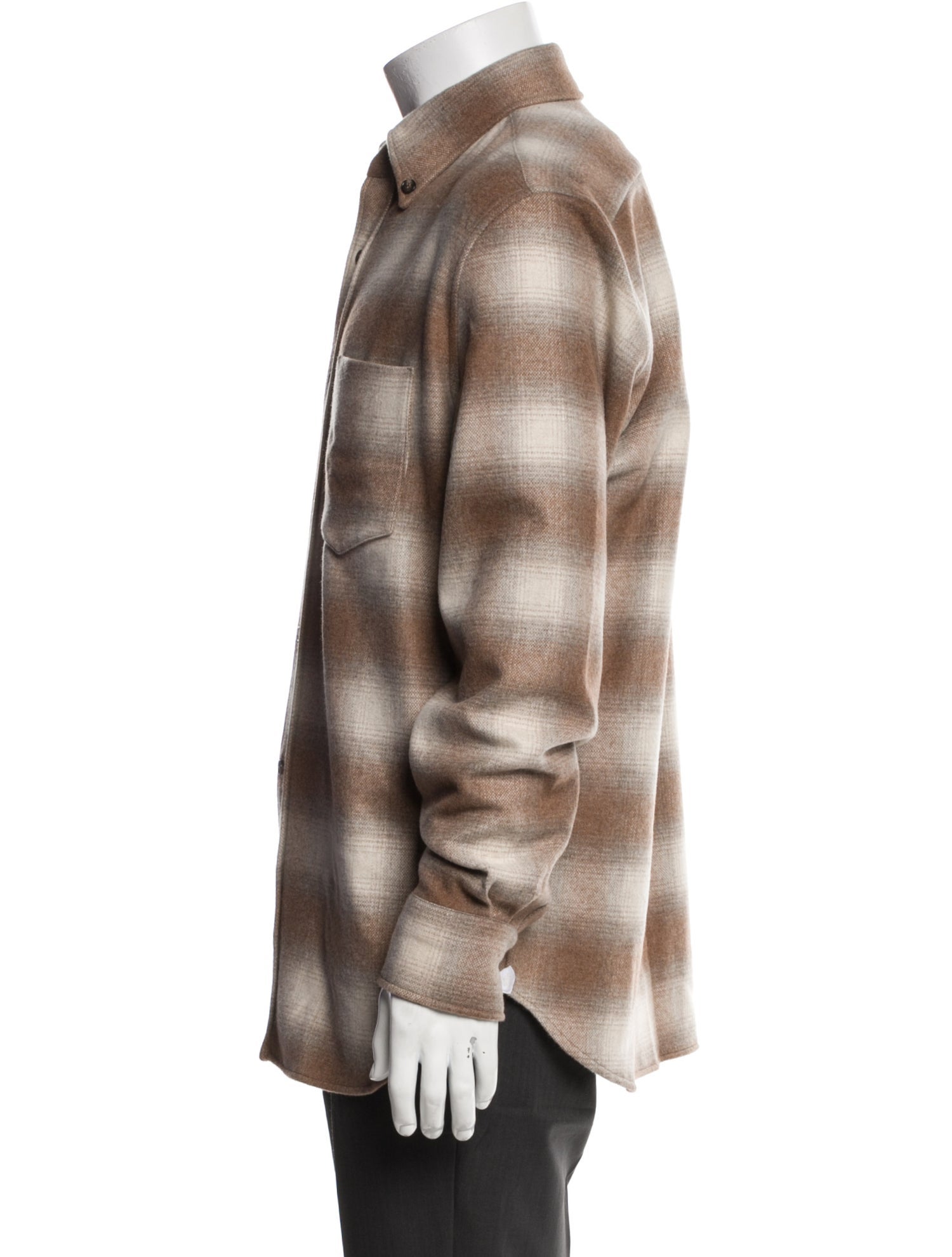 Loro Piana Virgin Wool Plaid Print Shirt