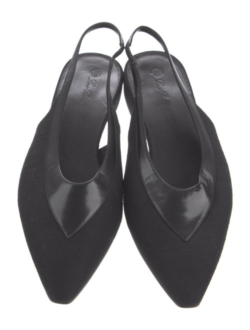 Loro Piana Rebecca Canvas Slingback Flats