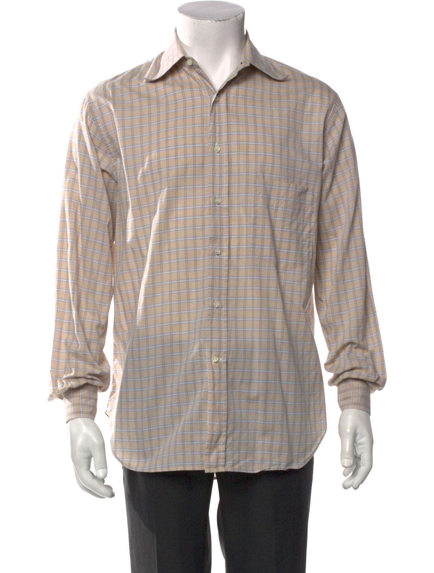 Loro Piana Plaid Print Long Sleeve Shirt