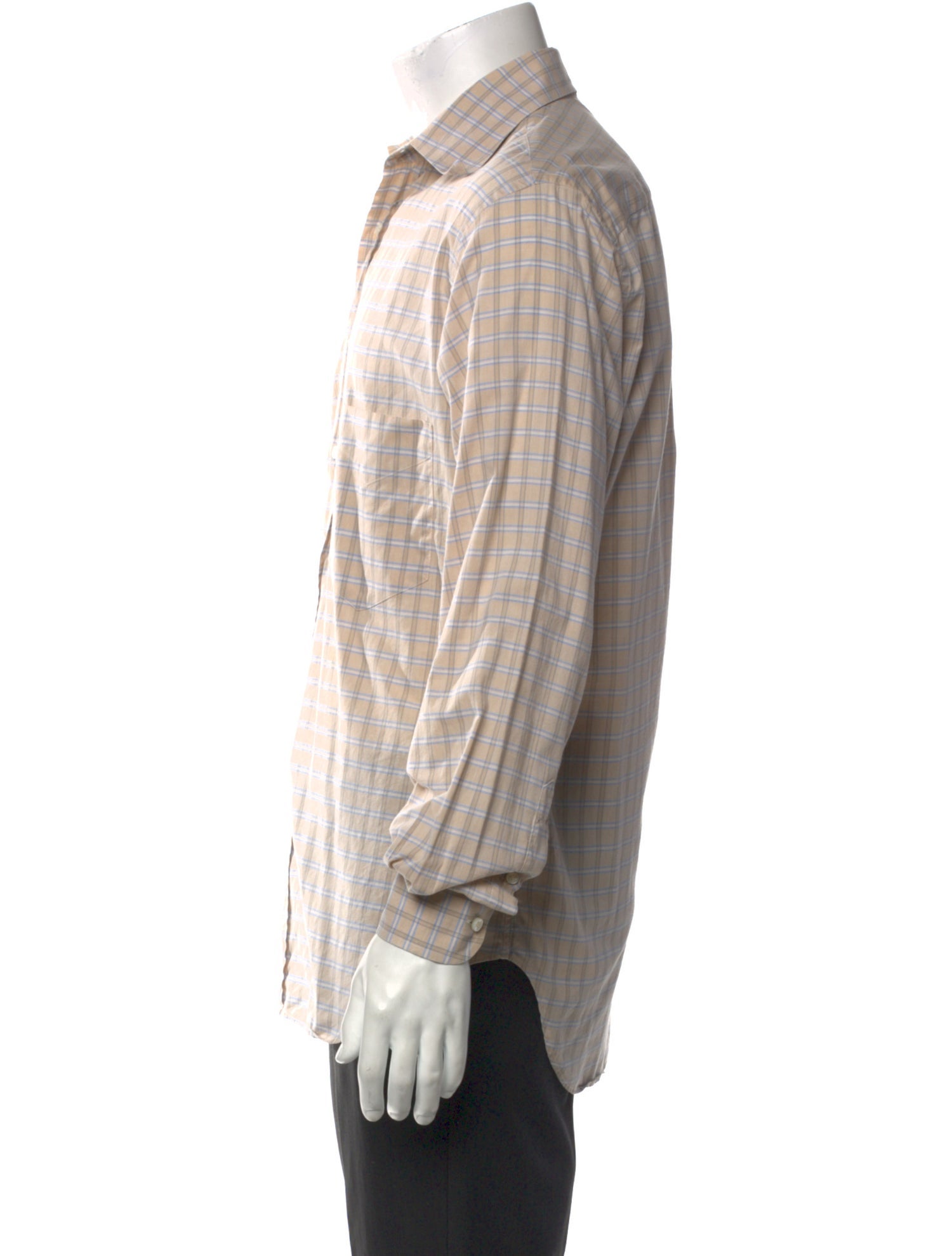 Loro Piana Plaid Print Long Sleeve Shirt