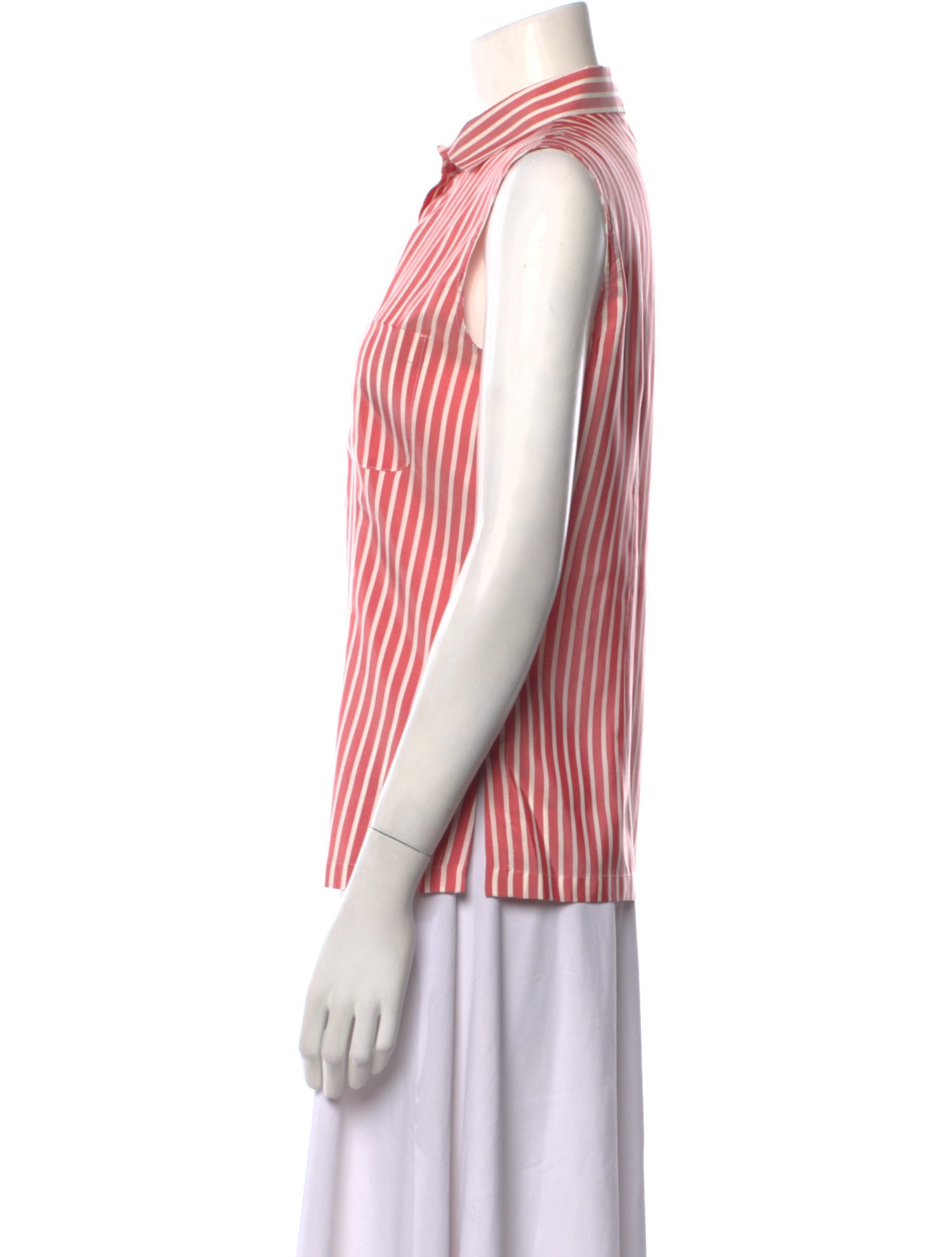 Loro Piana Silk Striped Button-Up Top