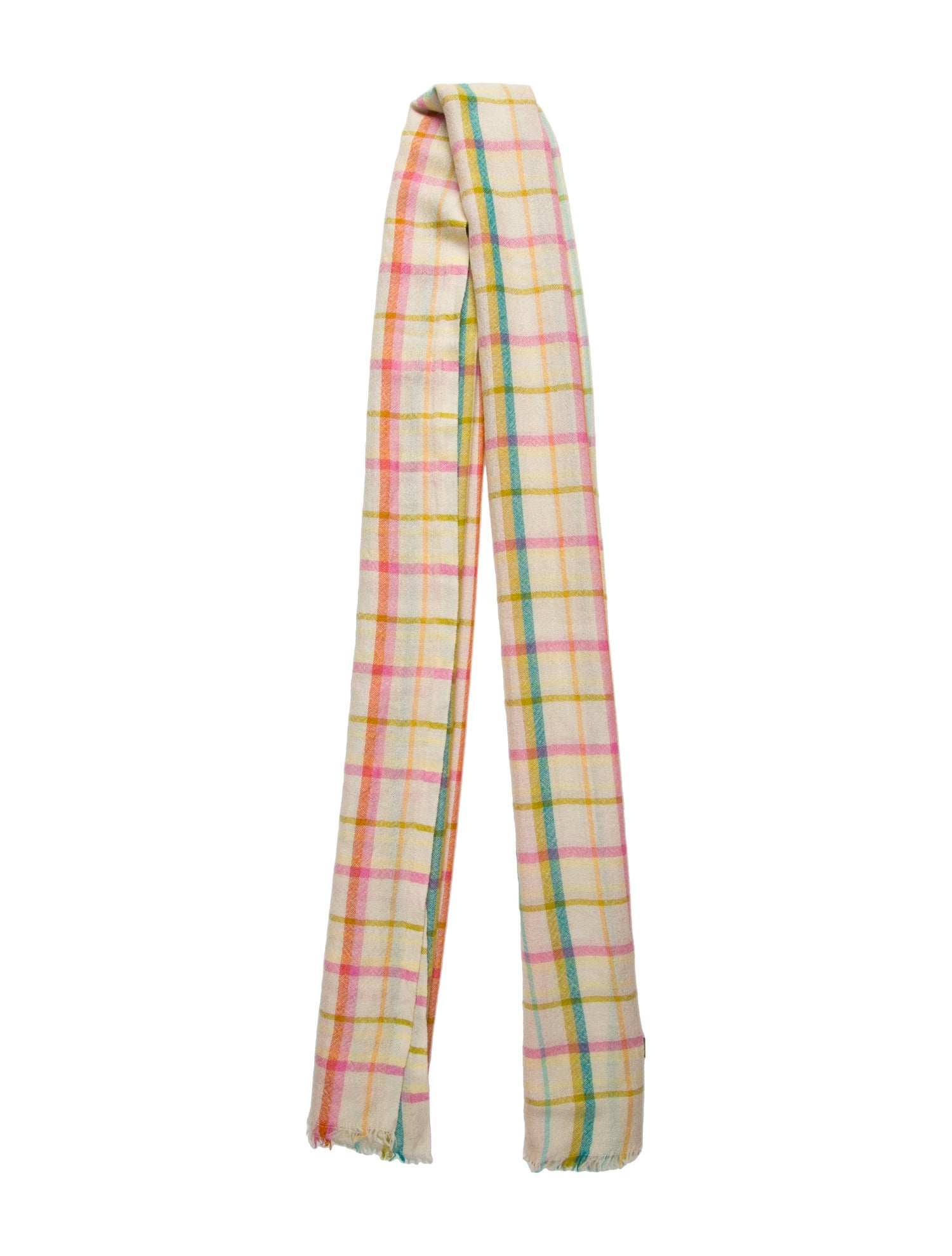 Loro Piana Cashmere Plaid Print Scarf
