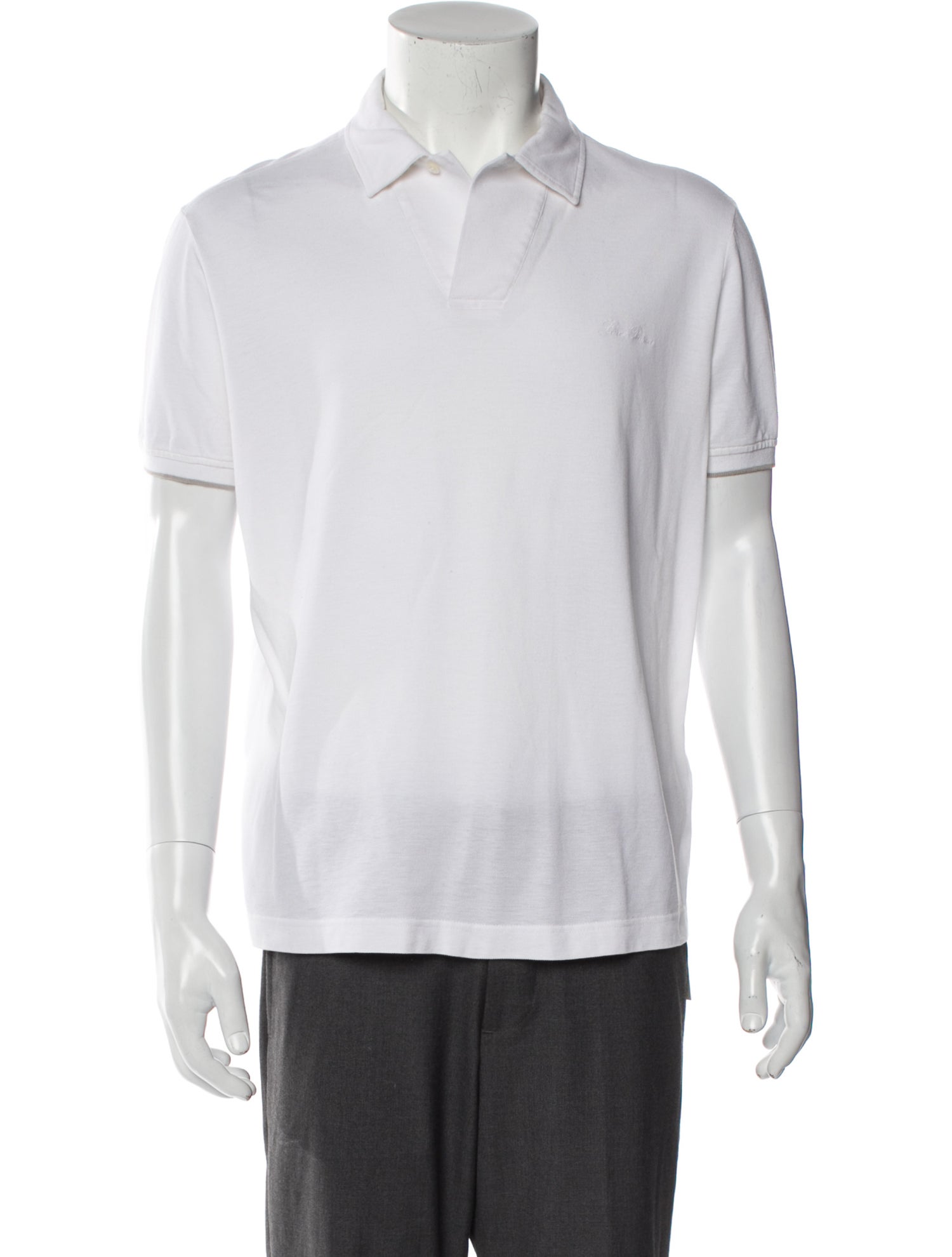 Loro Piana V-Neck Short Sleeve Polo Shirt