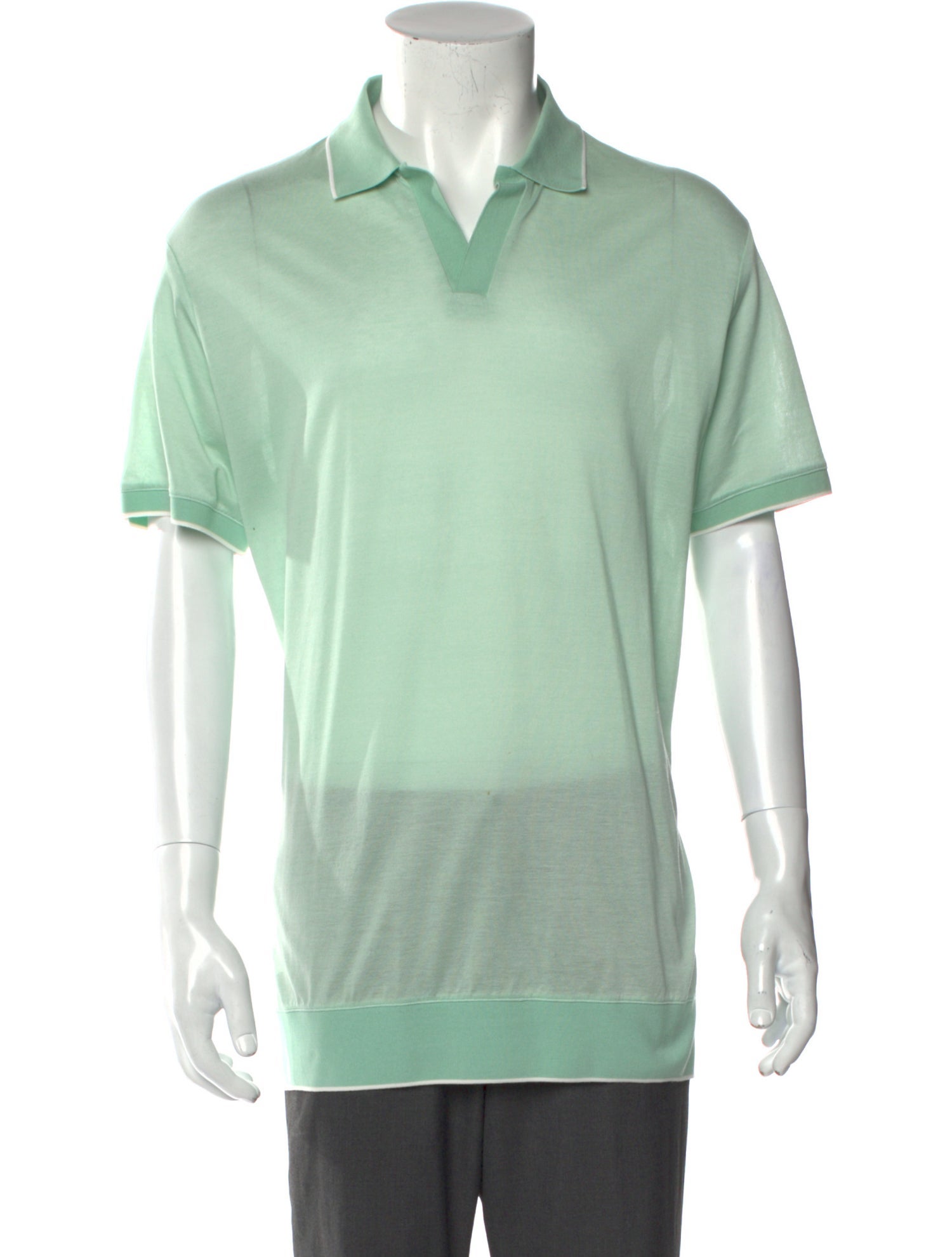 Loro Piana V-Neck Short Sleeve Polo Shirt