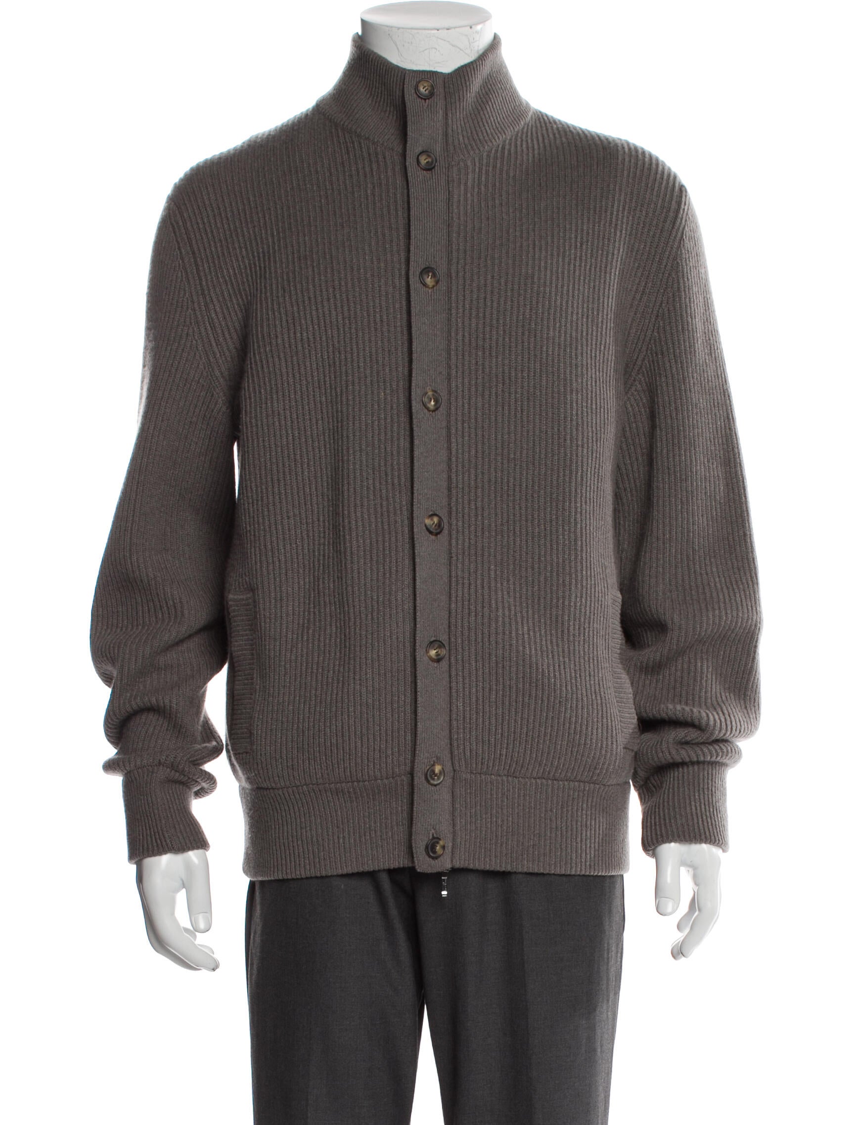 Loro Piana Baby Cashmere Mock Neck Cardigan