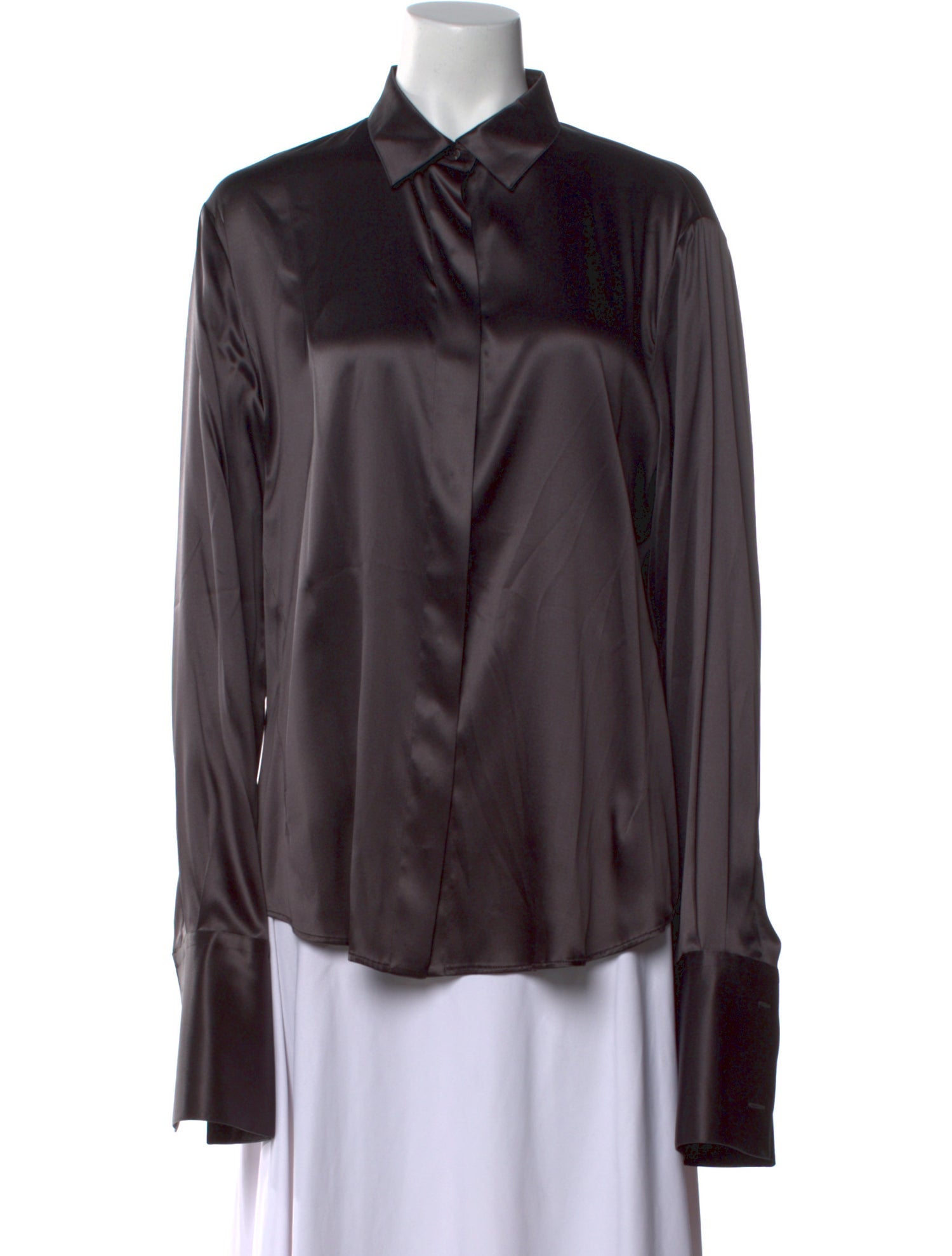 Loro Piana Silk Long Sleeve Button-Up Top w/ Tags