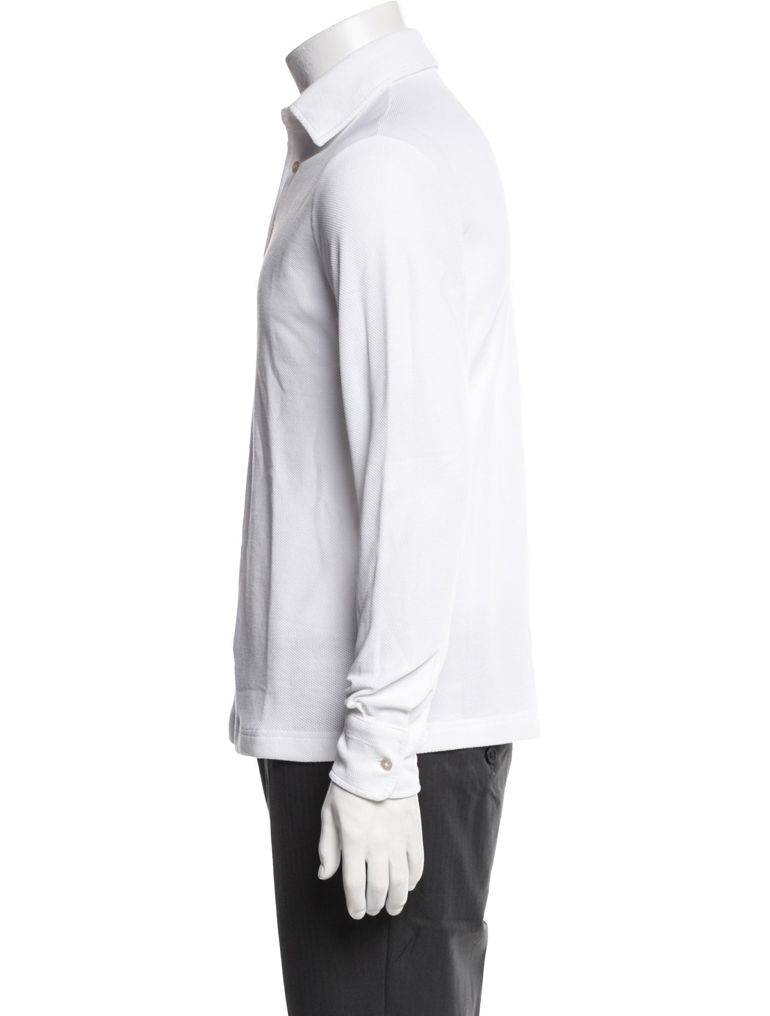 Loro Piana V-Neck Long Sleeve Polo Shirt