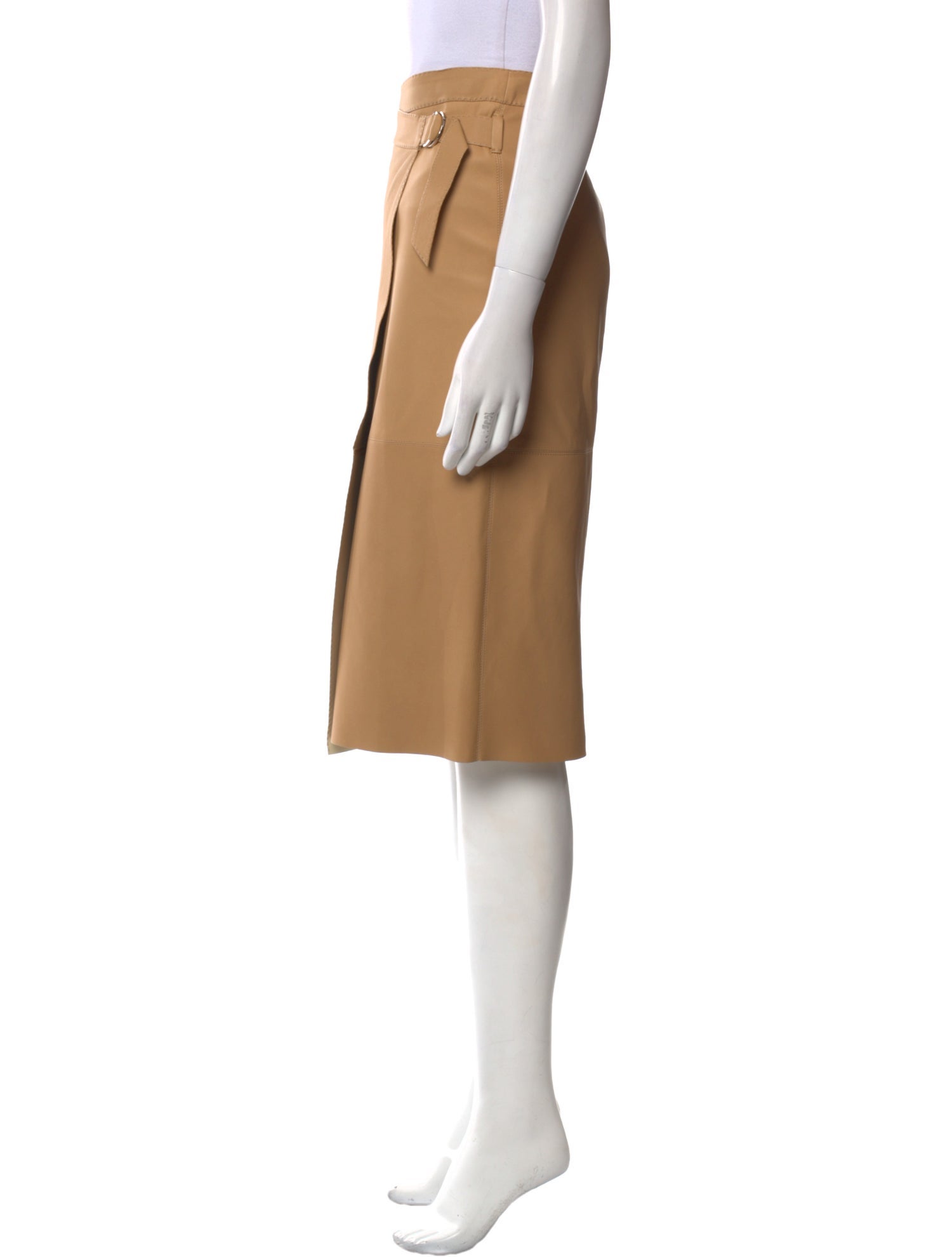 Loro Piana Leather Knee-Length Skirt