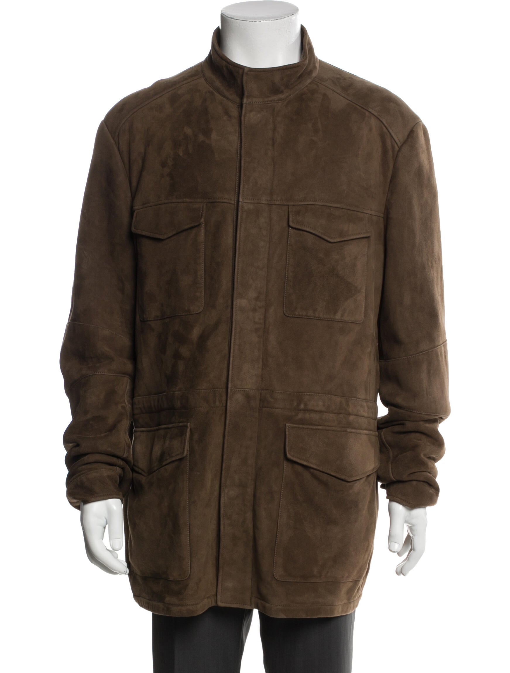 Loro Piana Shearling-Faced Suede Utility Jacket