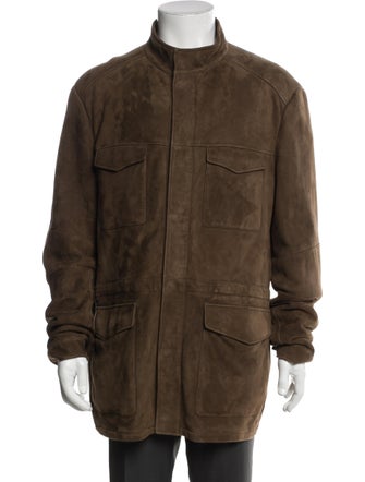 Loro Piana Shearling-Faced Suede Utility Jacket