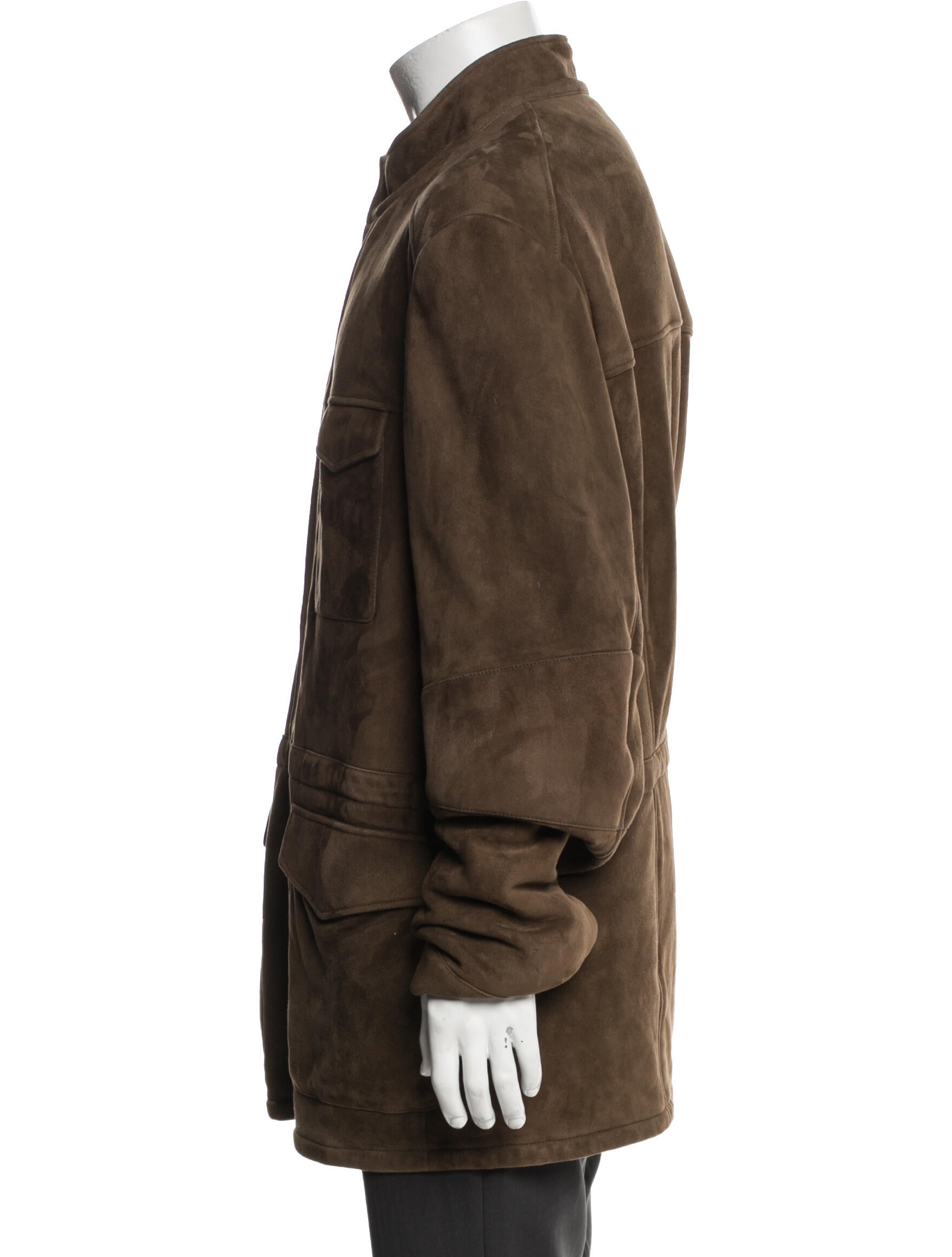 Loro Piana Shearling-Faced Suede Utility Jacket