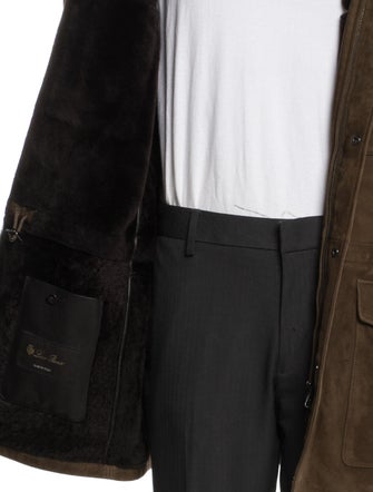 Loro Piana Shearling-Faced Suede Utility Jacket