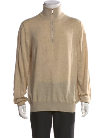 Loro Piana Cashmere Mock Neck Polo Sweater