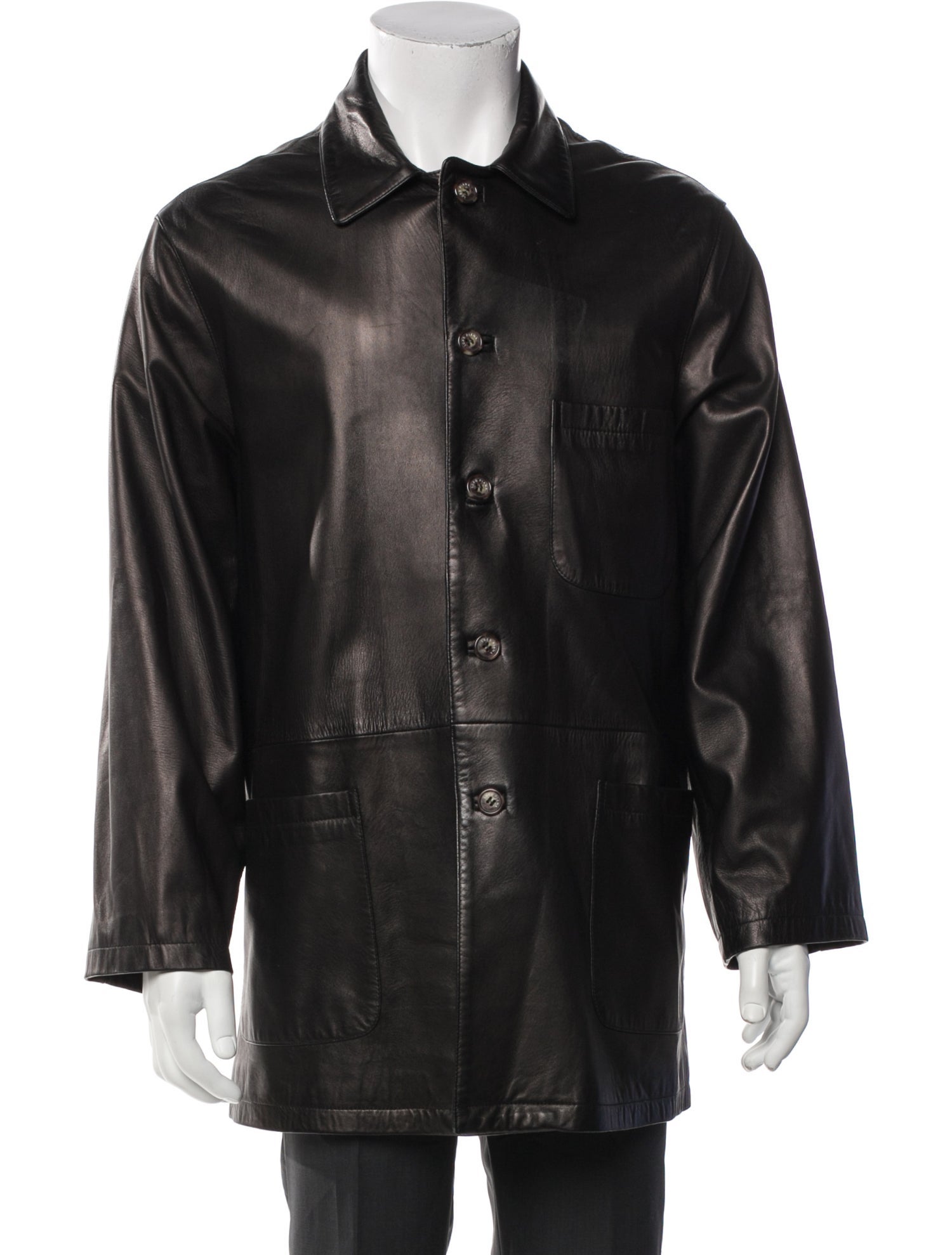Loro Piana Leather Overcoat