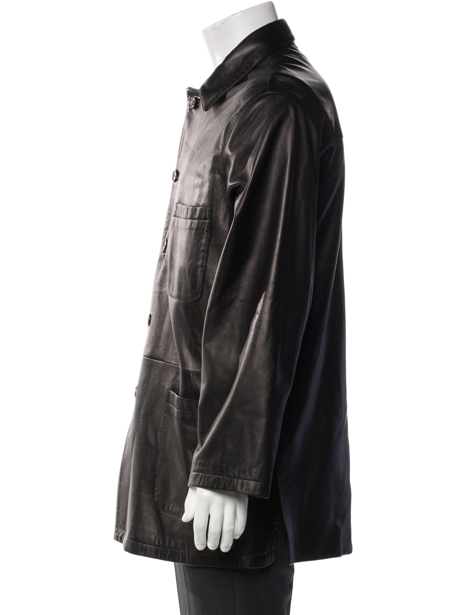 Loro Piana Leather Overcoat