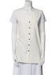 Loro Piana Silk V-Neck Button-Up Top