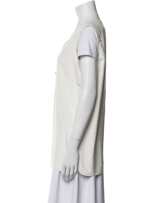 Loro Piana Silk V-Neck Button-Up Top