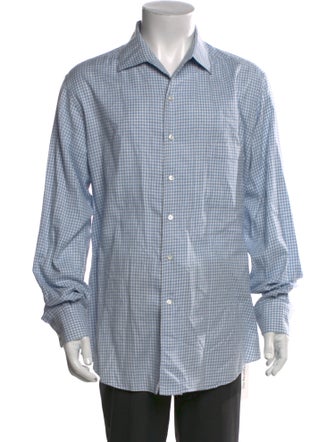 Loro Piana Plaid Print Long Sleeve Shirt