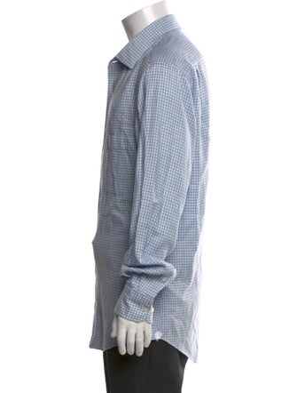 Loro Piana Plaid Print Long Sleeve Shirt