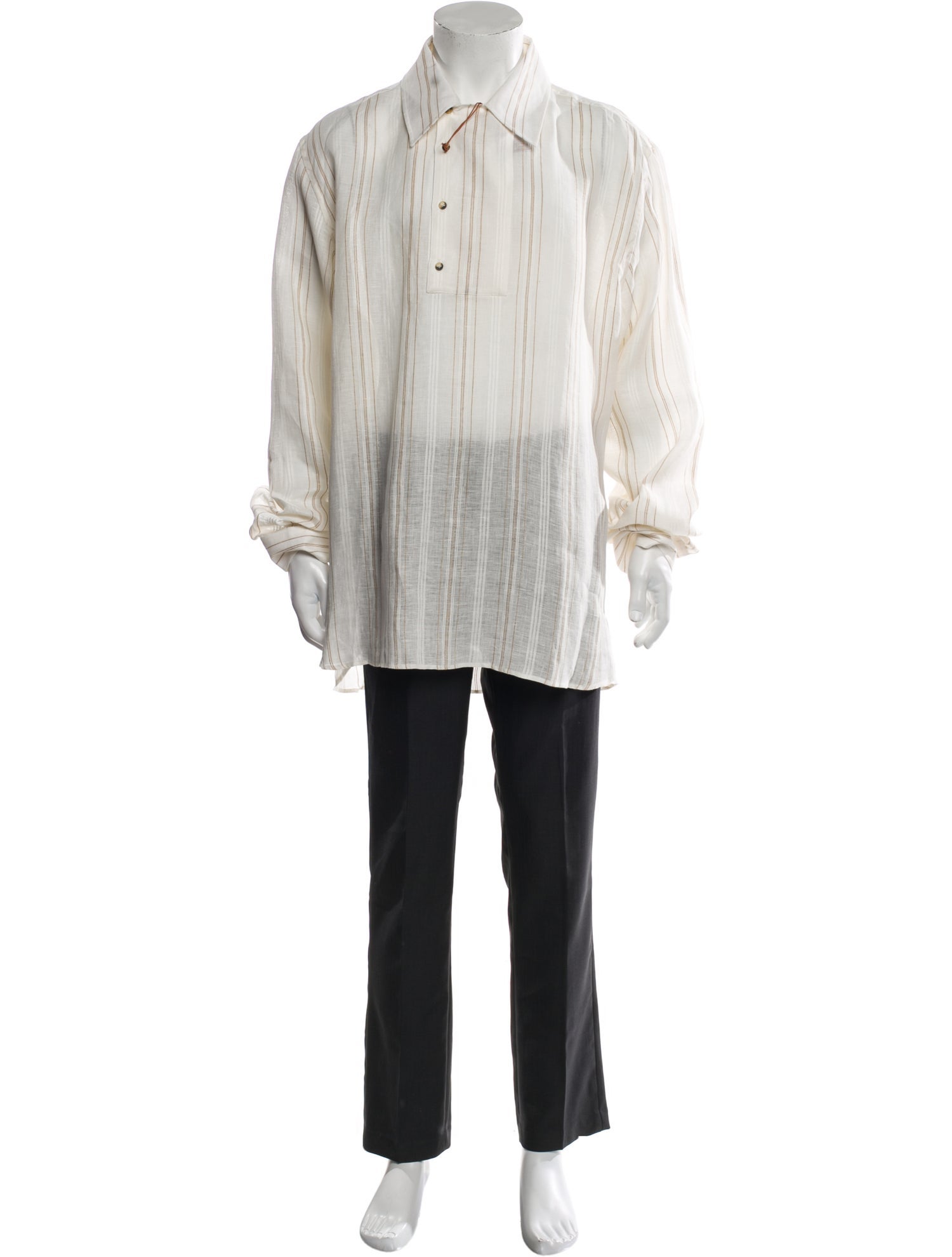 Loro Piana Linen Striped Dress Shirt w/ Tags