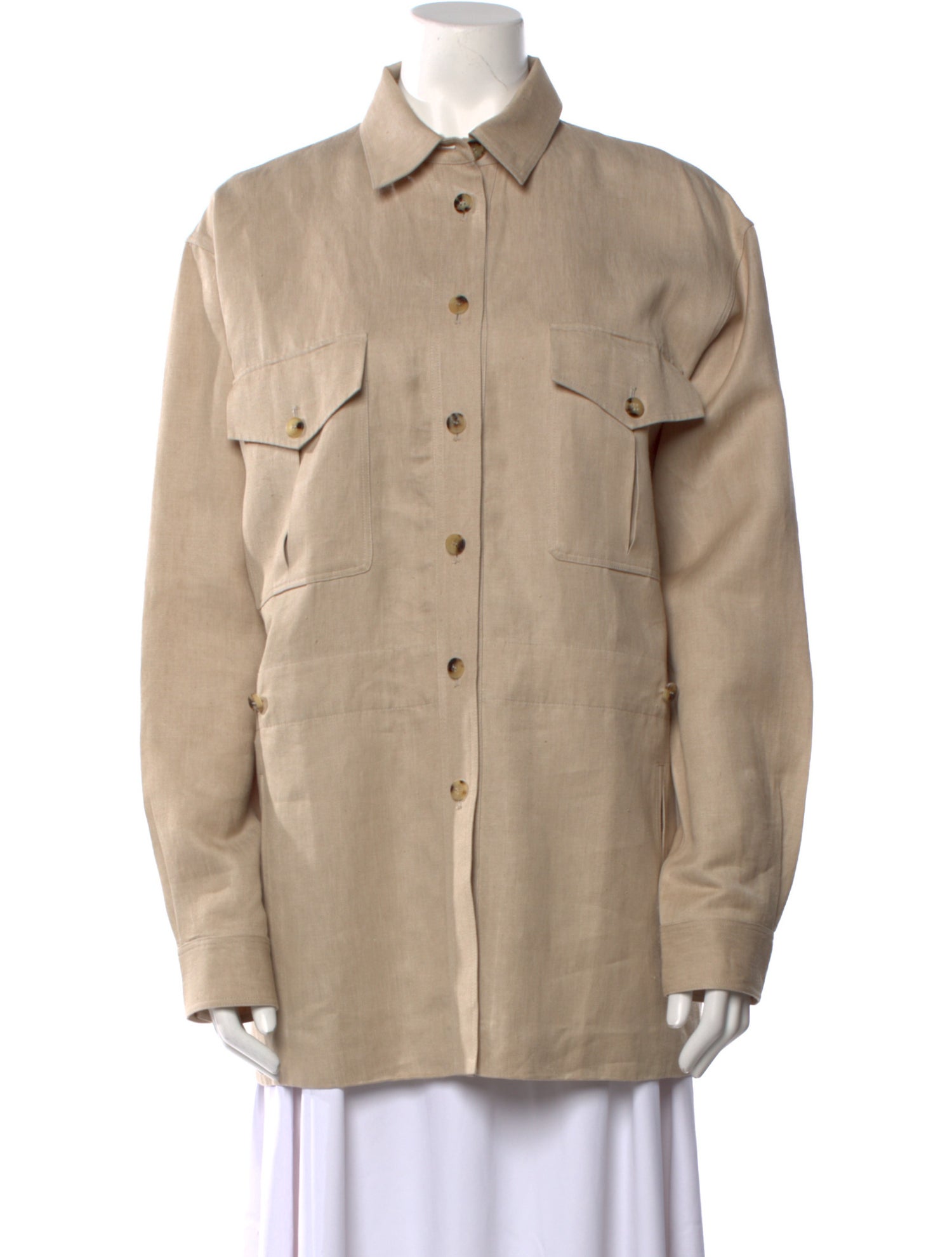 Loro Piana Linen Flower Linen Utility Jacket