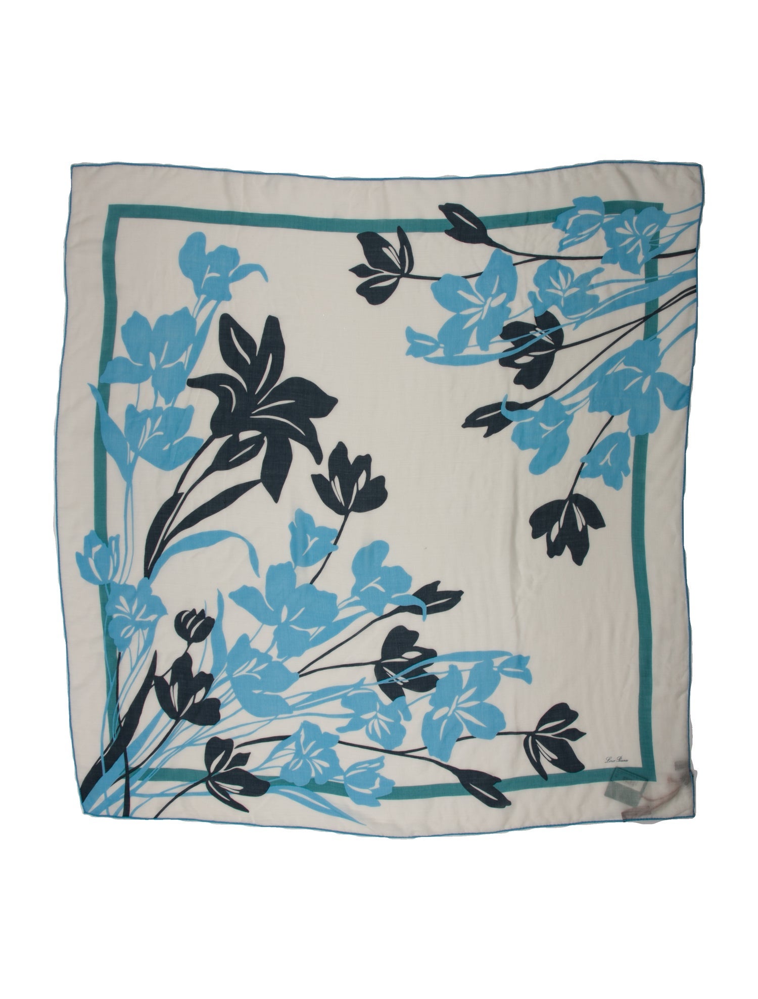 Loro Piana Virgin Wool Floral Print Scarf