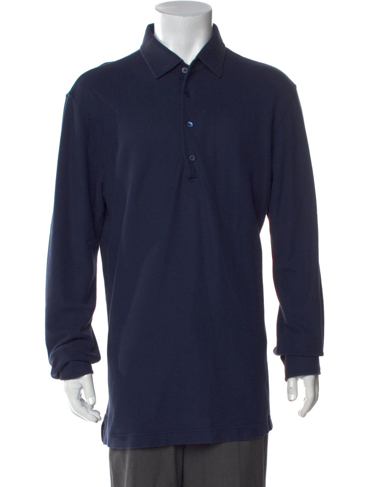 Loro Piana Collar Long Sleeve Polo Sweater