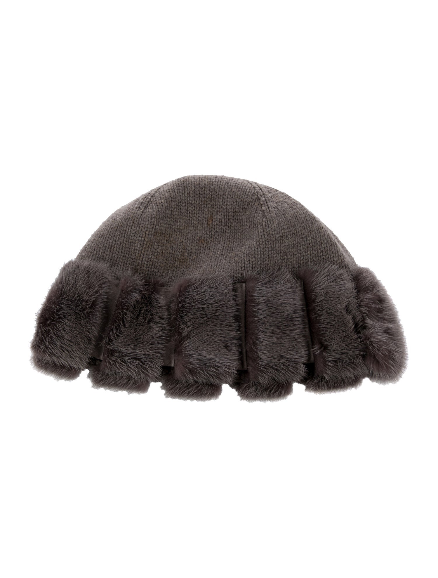 Loro Piana Mink-Trimmed Cashmere Knit Beanie
