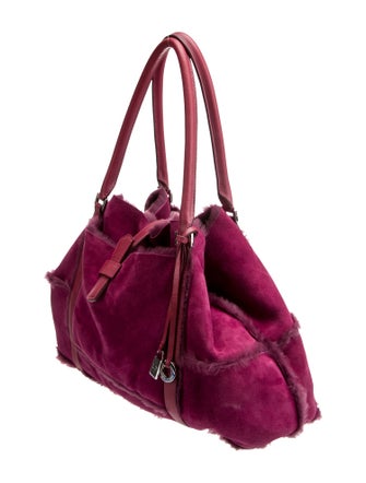 Loro Piana Shearling Top Handle Bag