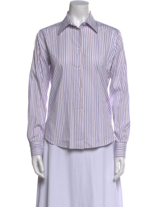 Loro Piana Striped Long Sleeve Button-Up Top