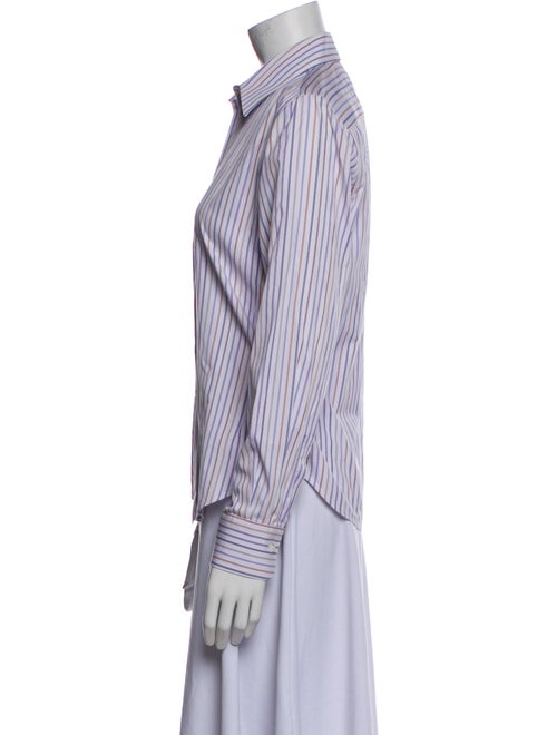 Loro Piana Striped Long Sleeve Button-Up Top