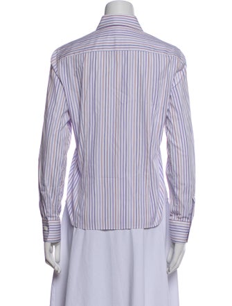 Loro Piana Striped Long Sleeve Button-Up Top