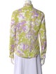 Loro Piana Linen Floral Print Button-Up Top