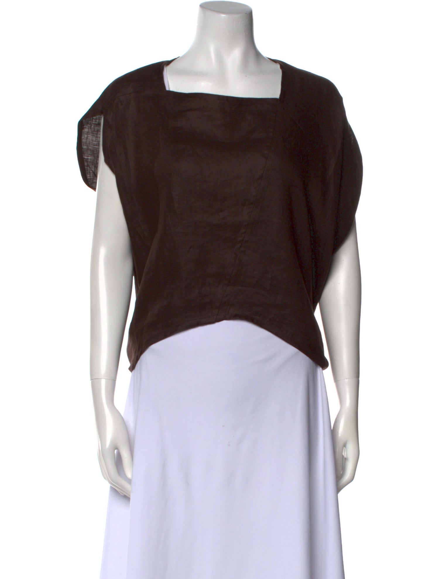 Loro Piana Linen Square Neckline Crop Top