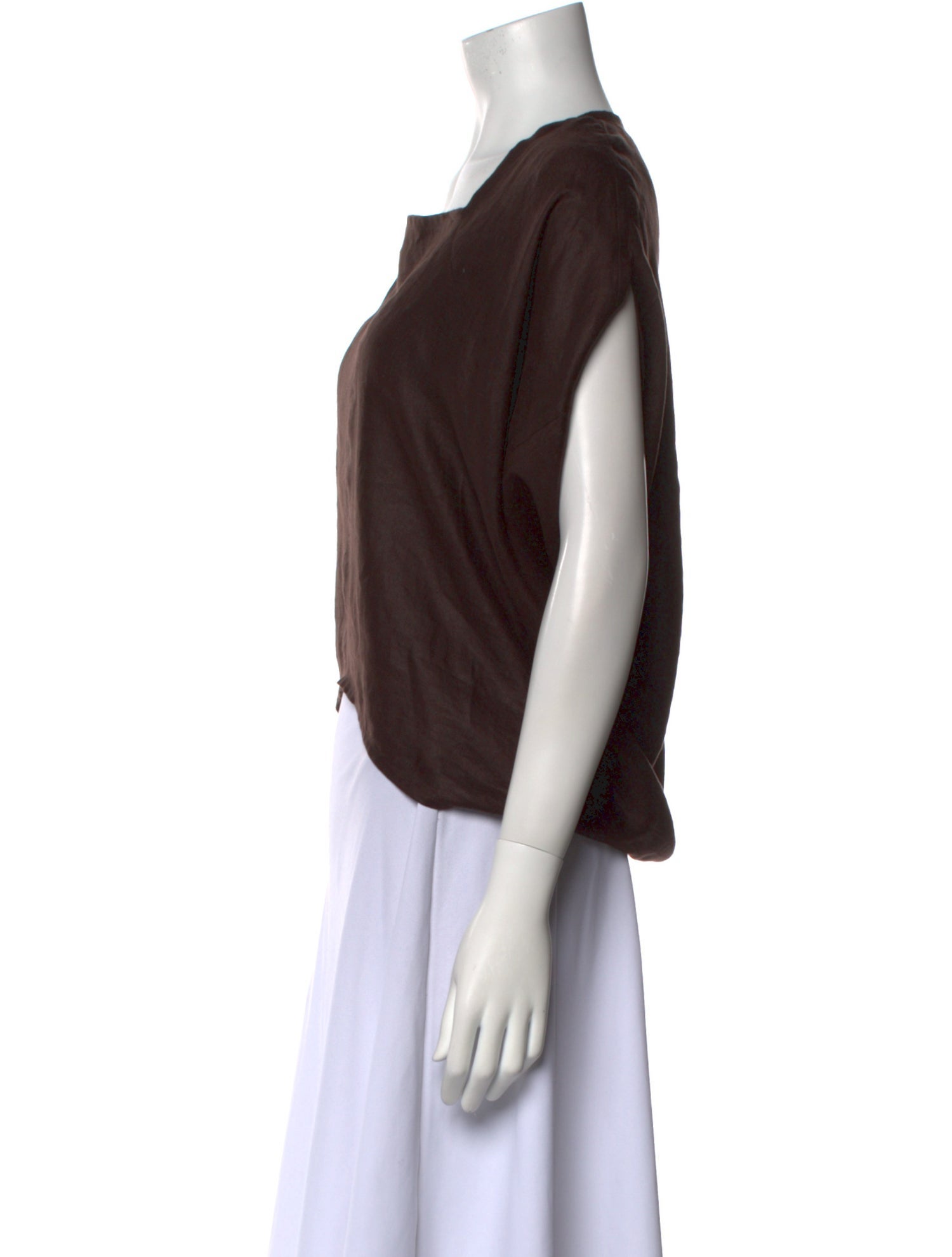 Loro Piana Linen Square Neckline Crop Top