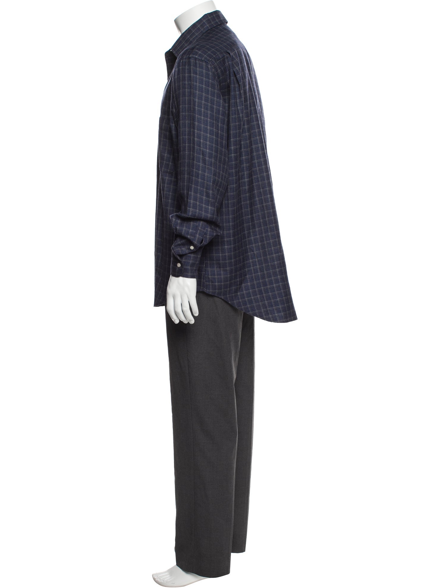 Loro Piana Cashmere Plaid Print Shirt