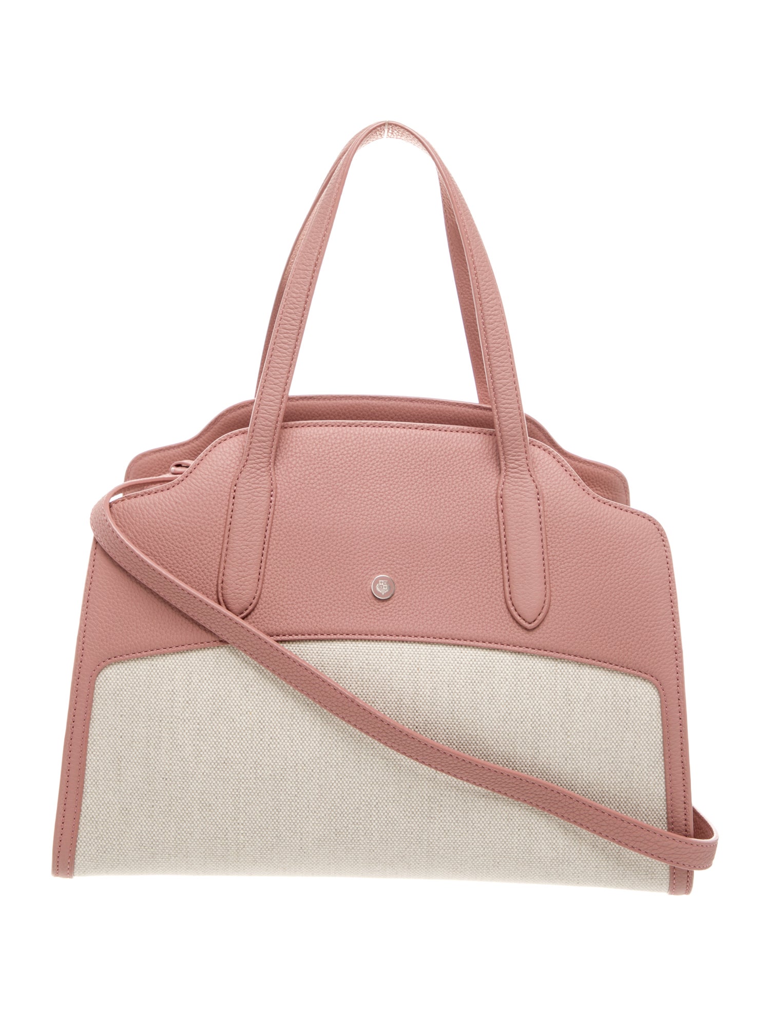 Loro Piana Leather Large Sesia Canvas & Calfskin Bag