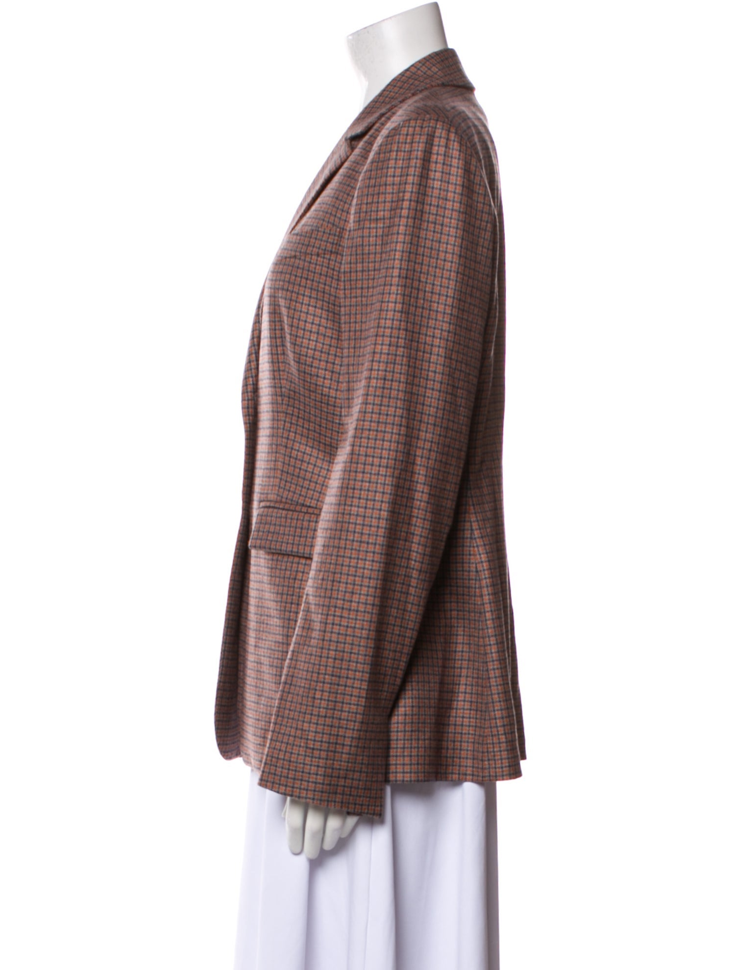 Loro Piana Cashmere Plaid Print Blazer