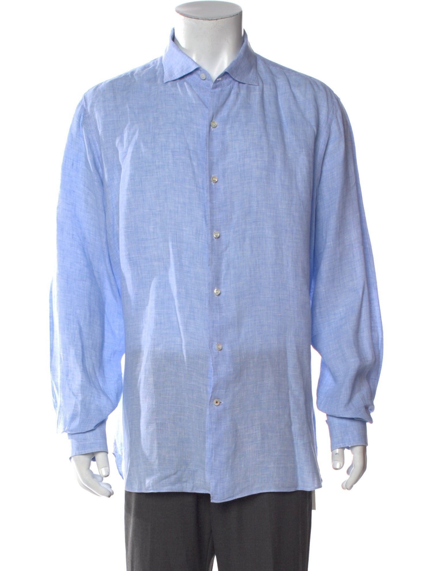 Loro Piana Linen Plaid Print Shirt