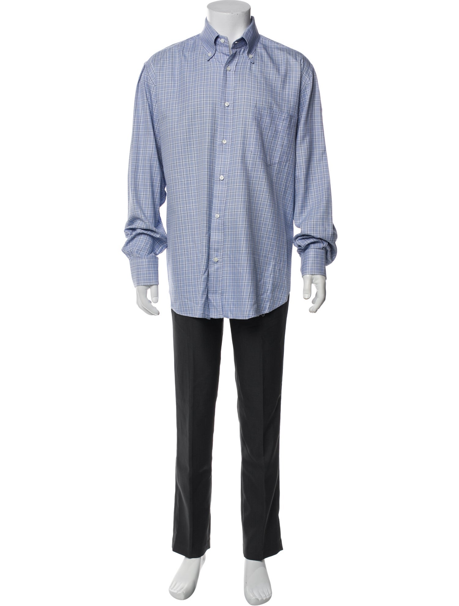 Loro Piana Plaid Print Long Sleeve Shirt