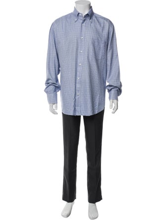 Loro Piana Plaid Print Long Sleeve Shirt