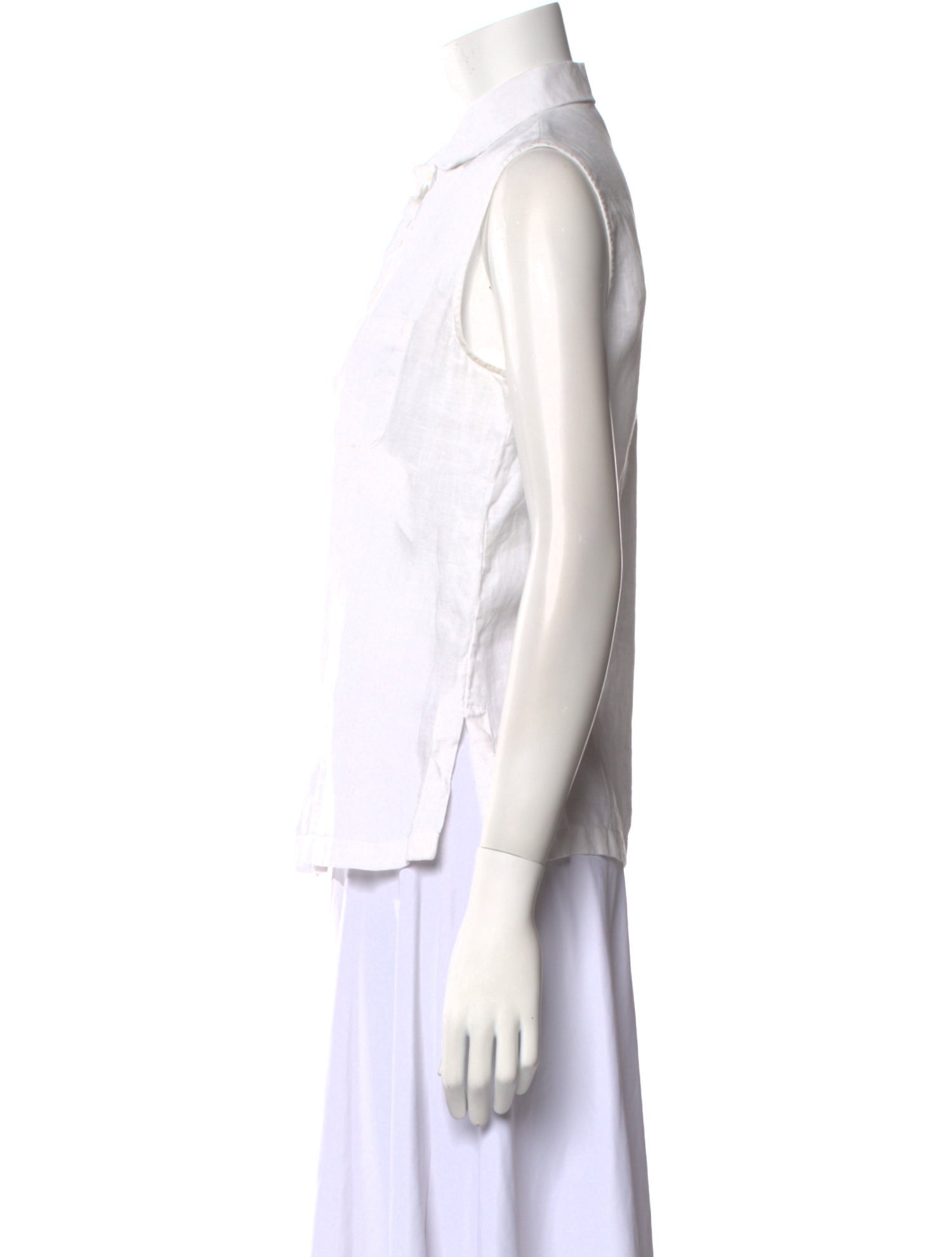 Loro Piana Linen Sleeveless Button-Up Top