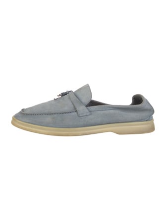 Loro Piana Summer Charms Walk Suede Loafers