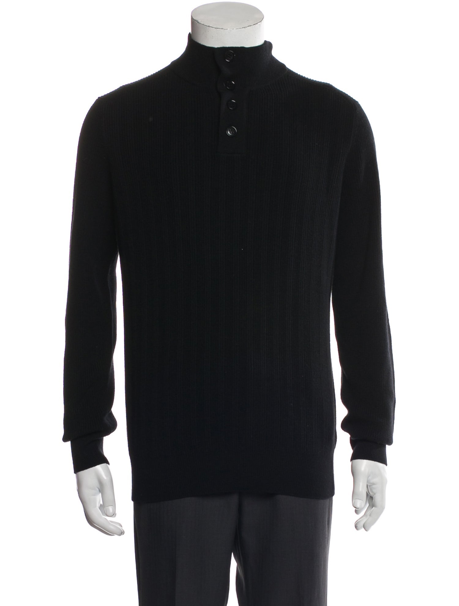 Loro Piana Mezzocollo Fancy Rib Vicuña Pullover